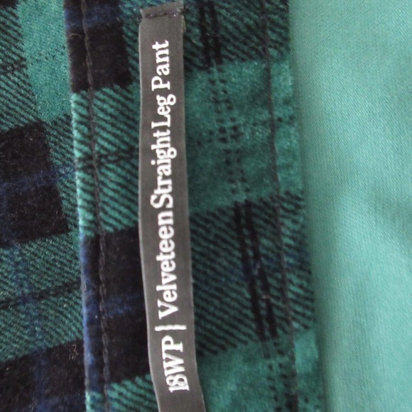 Talbots Green & Navy Plaid Straight Leg Pants. Size 18WP - Picture 8 of 15